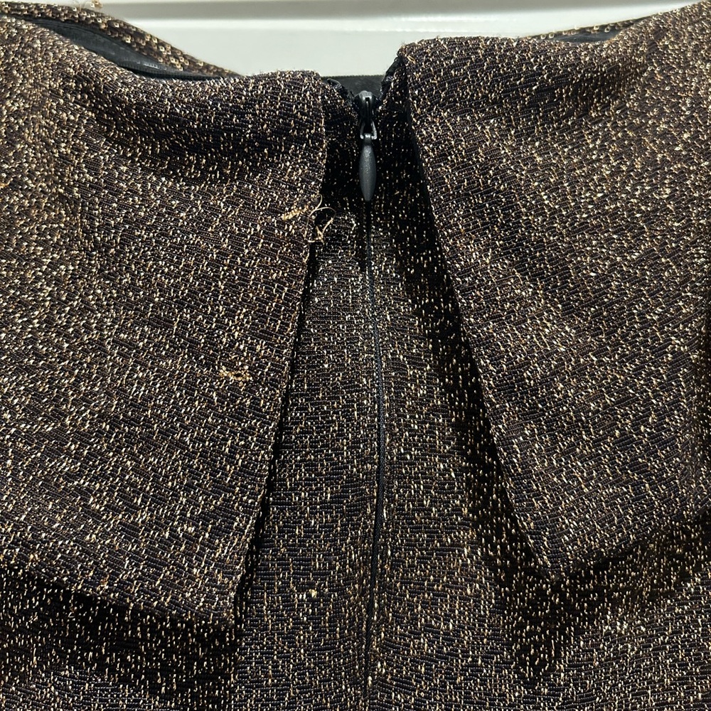 Alex Evenings Metallic Off the Shoulder Knit Sheath Gown - Picture 7 of 10